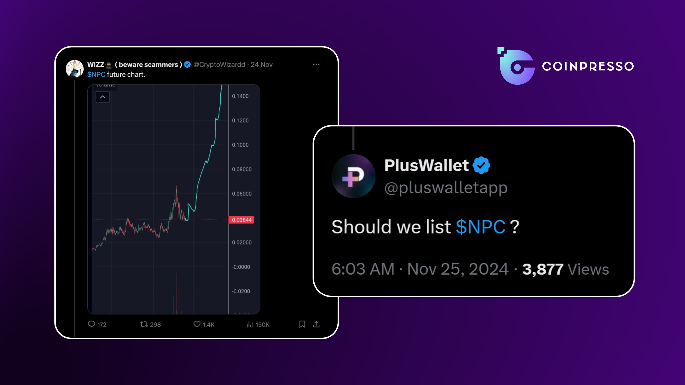 A simple yet perfectly timed Plus Wallet comment on X racked up nearly 4,000 organic views in just a few hours. Source: X