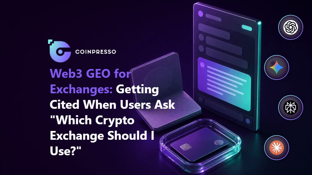 Feature image Web3 GEO for Exchanges Getting Cited When Users Ask Which Crypto Exchange Should I Use