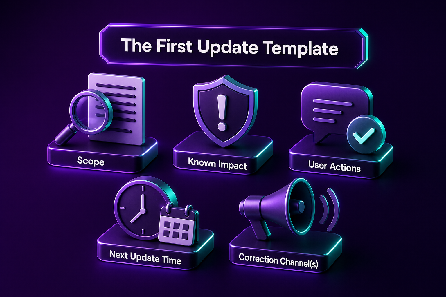 The first update template your project should follow when responding to a crisis.